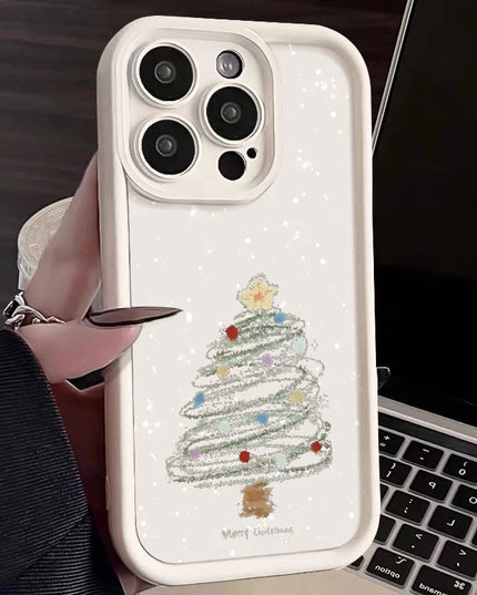Christmas tree printed soft TPU case for all iPhone