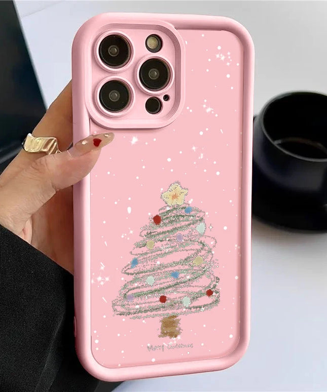 Christmas tree printed soft TPU case for all iPhone