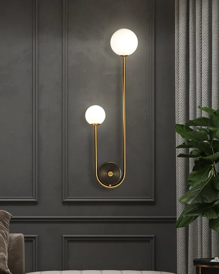 Modern Wall gold Lamp, glass ball  lampshade (LED)