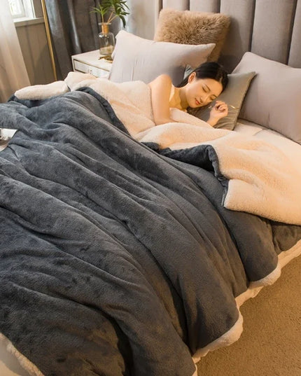 Luxury wool throw blanket