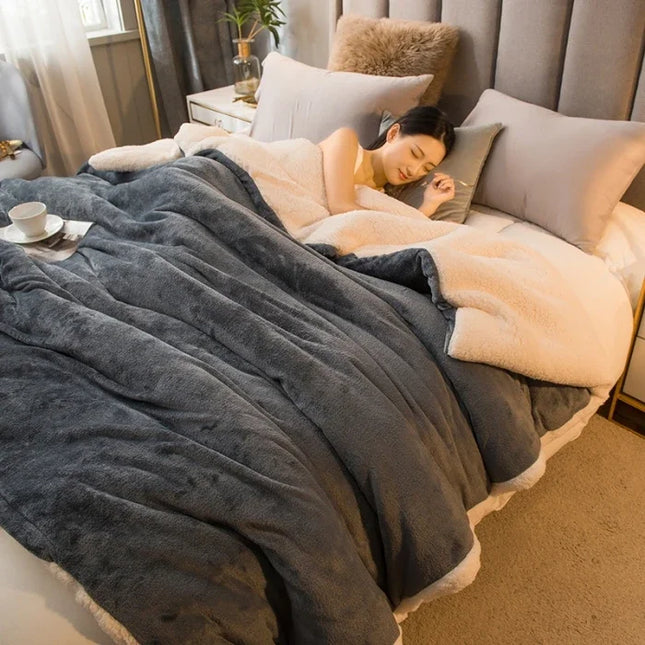 Luxury wool throw blanket