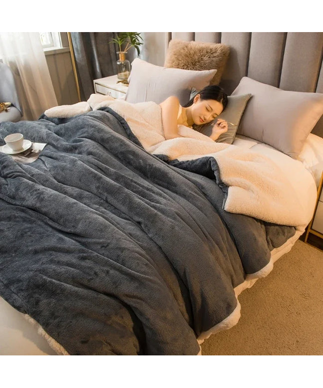 Luxury wool throw blanket