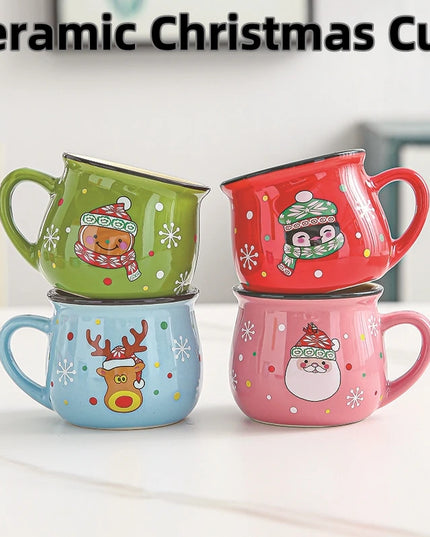 Cartoon ceramic mug with white background 