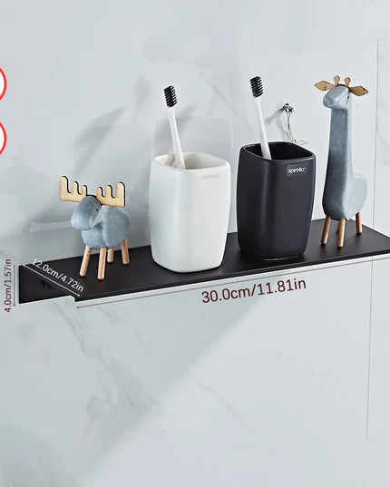 Space aluminium black shelf organiser