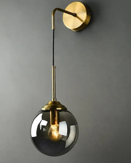 Extremely modern golden round glass wall lamp