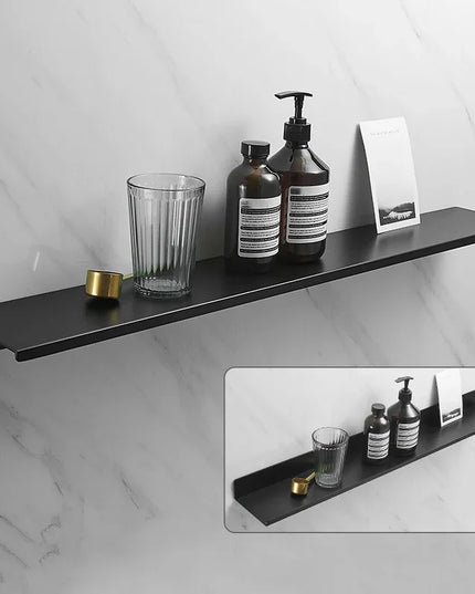 Space aluminium black shelf organiser