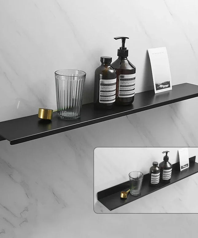 Space aluminium black shelf organiser
