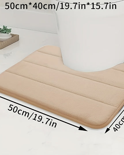 1pc comfortable U-shaped memory foam toilet rug