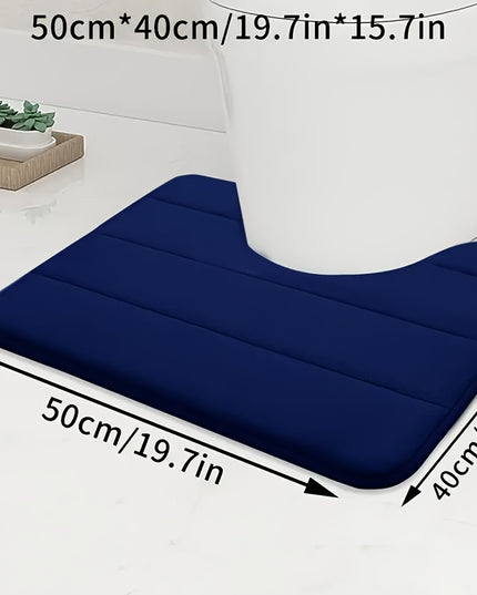 1pc comfortable U-shaped memory foam toilet rug