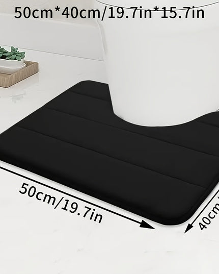 1pc comfortable U-shaped memory foam toilet rug