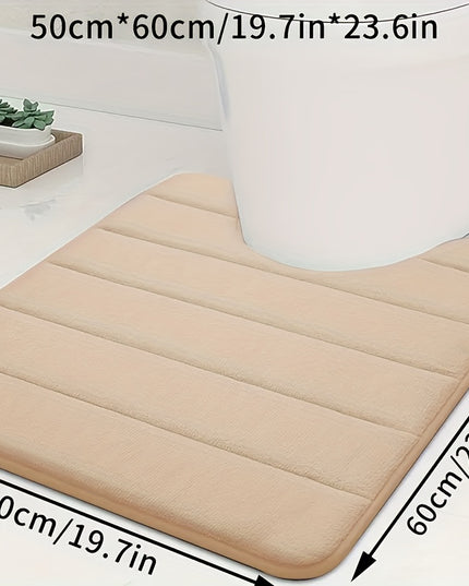 1pc comfortable U-shaped memory foam toilet rug