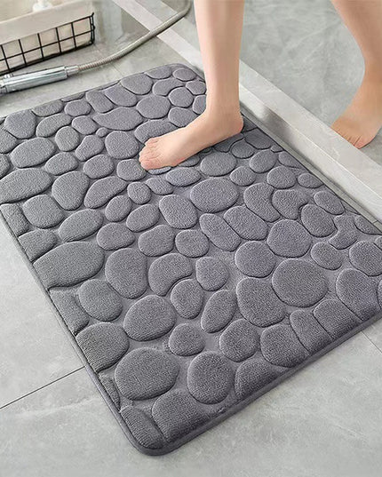 1pc Soft and comfortable memory foam Bath Rug with cobblestone embossment - Rapid water absorbant